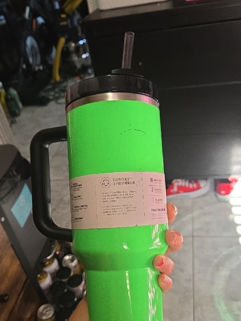 Stanley Neon Green Quencher H2.0 Tumbler with Handle - Picture 2 of 4